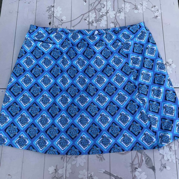 Lulu-B Vibrant Blue and White Mini Skirt - Picture 1 of 8